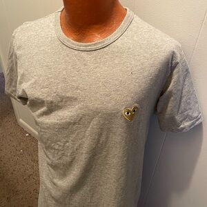 Comme des Garcons Gray Tee with Gold Heart